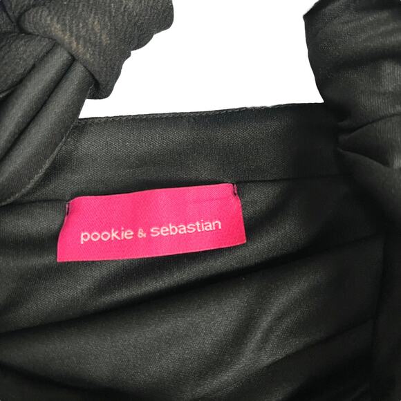 Pookie & Sebastian Dress Twist Back Cutout Solid Black Sleeveless Women's Small - Picture 4 of 11